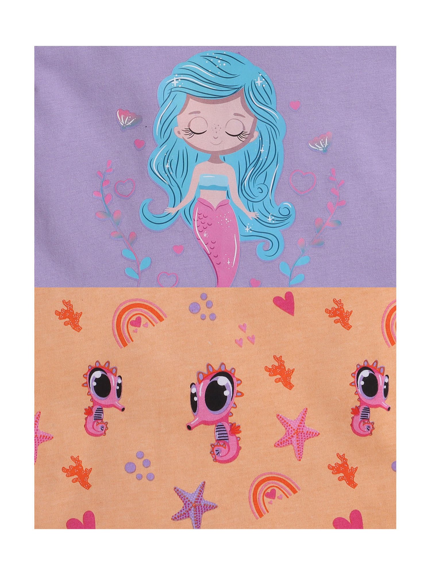 Bumzee Kids Orange & Purple Printed T-Shirt (Pack Of 2)