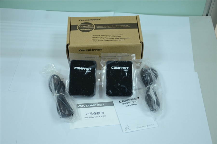 200Mbps Powerline Wireless Ethernet Adapter COMFAST CF-WP200M PLC HomePlug Network Adapter a pair