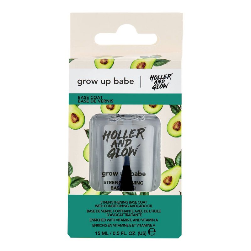 Holler and Glow Grow Up Babe Strengthening Base Coat - 0.5 fl oz