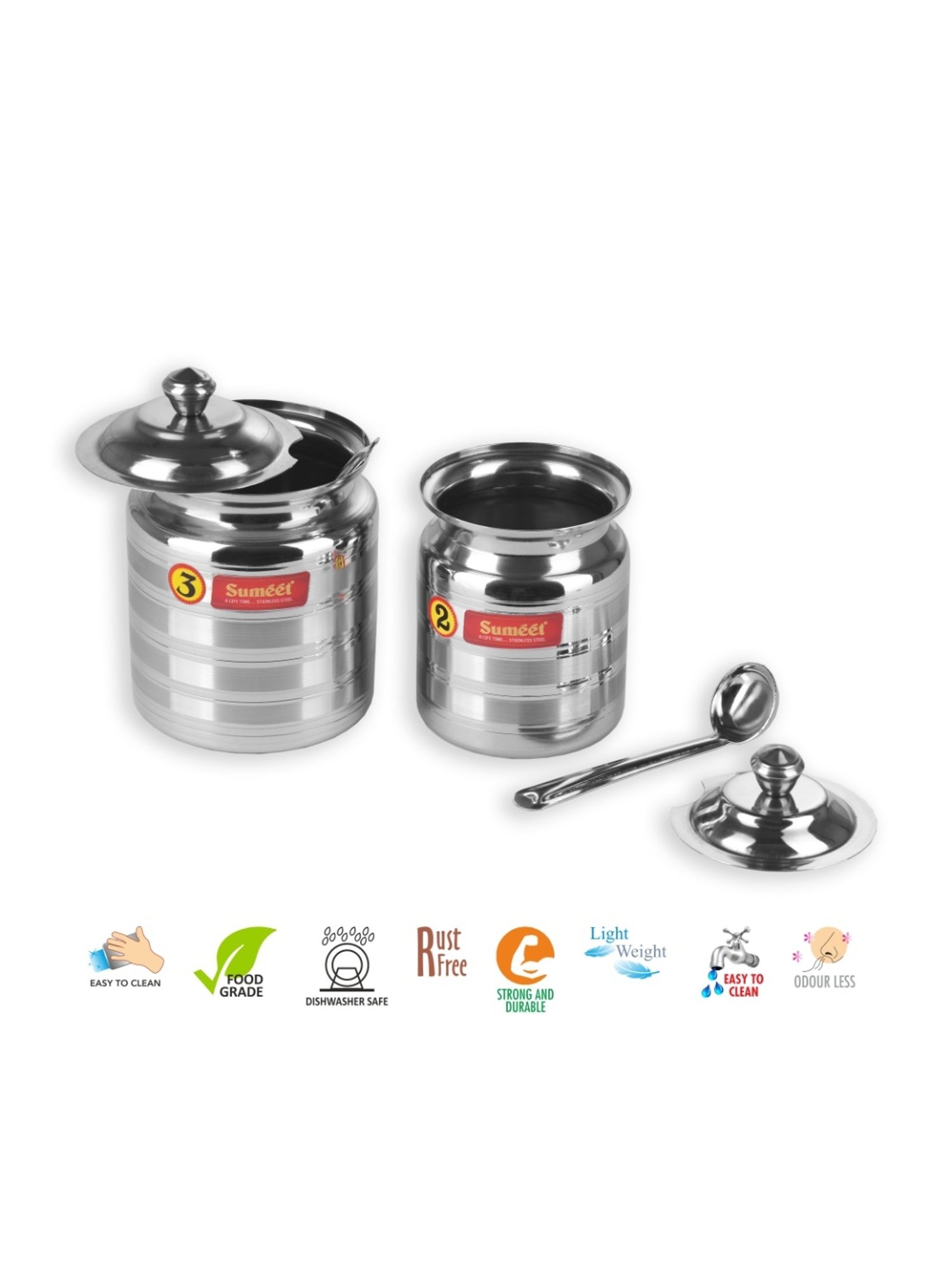 HAZEL Silver Induction Bottom Tope Stainless Steel Patila - 17.7 cm (2500 ml)