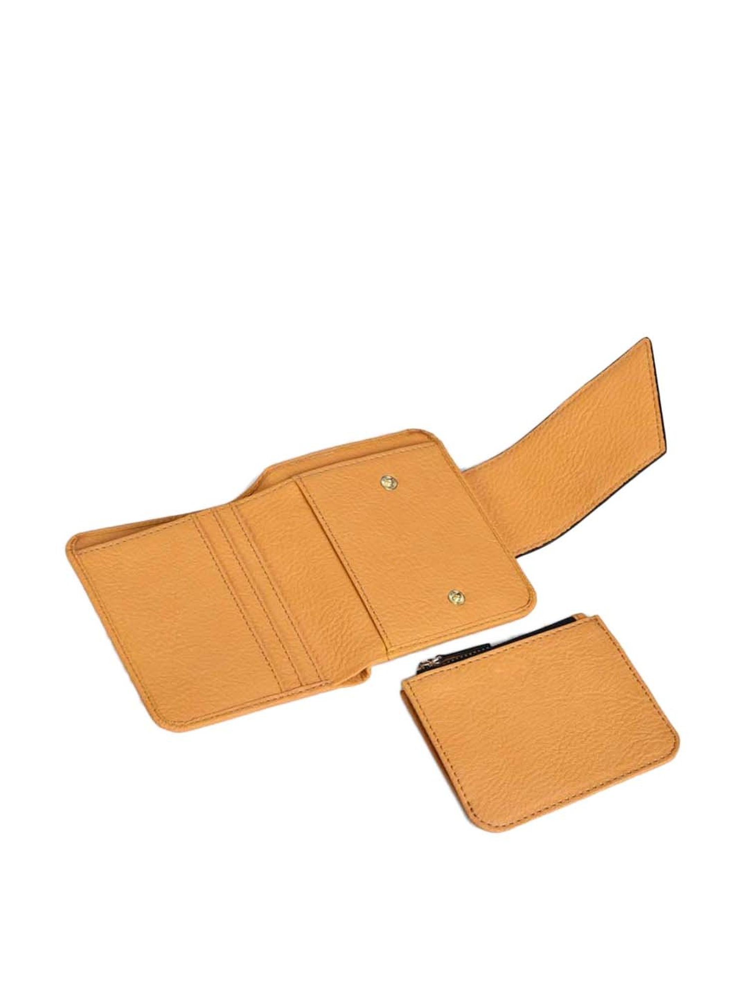 BELWABA Yellow Textured Bi-Fold Wallet for Women