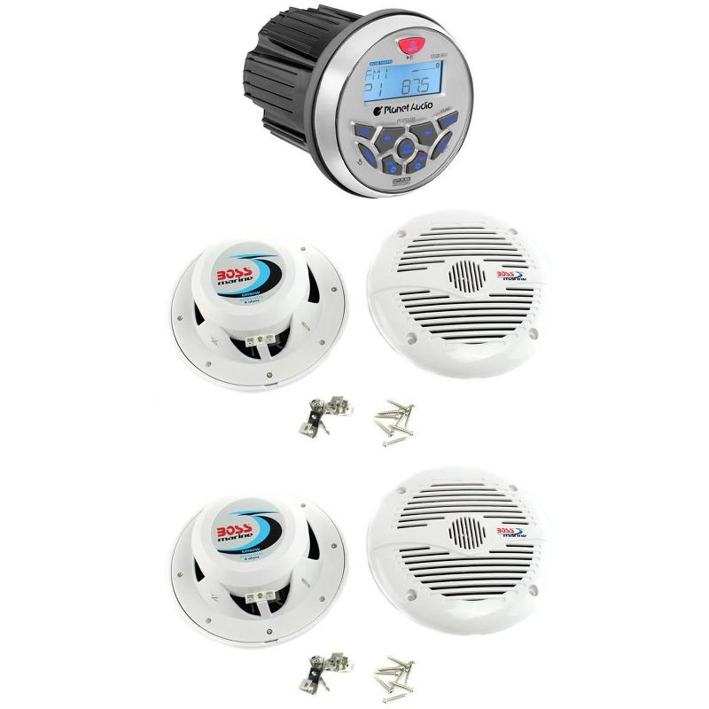 Planet Audio PGR35B 3.5" Gauge Marine MP3/Radio Receiver Bluetooth+4) Speakers