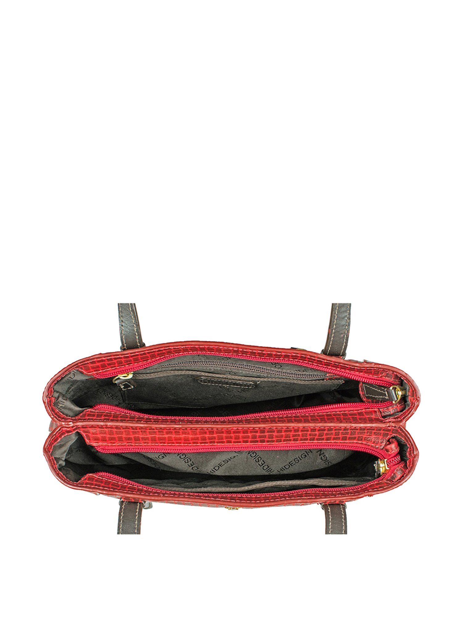 Hidesign EE Leandra 02 Red Textured Medium Shoulder Handbag