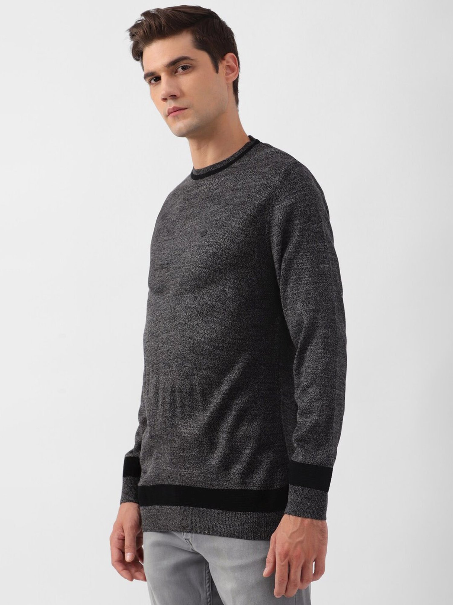 Peter England Grey Regular Fit Sweater