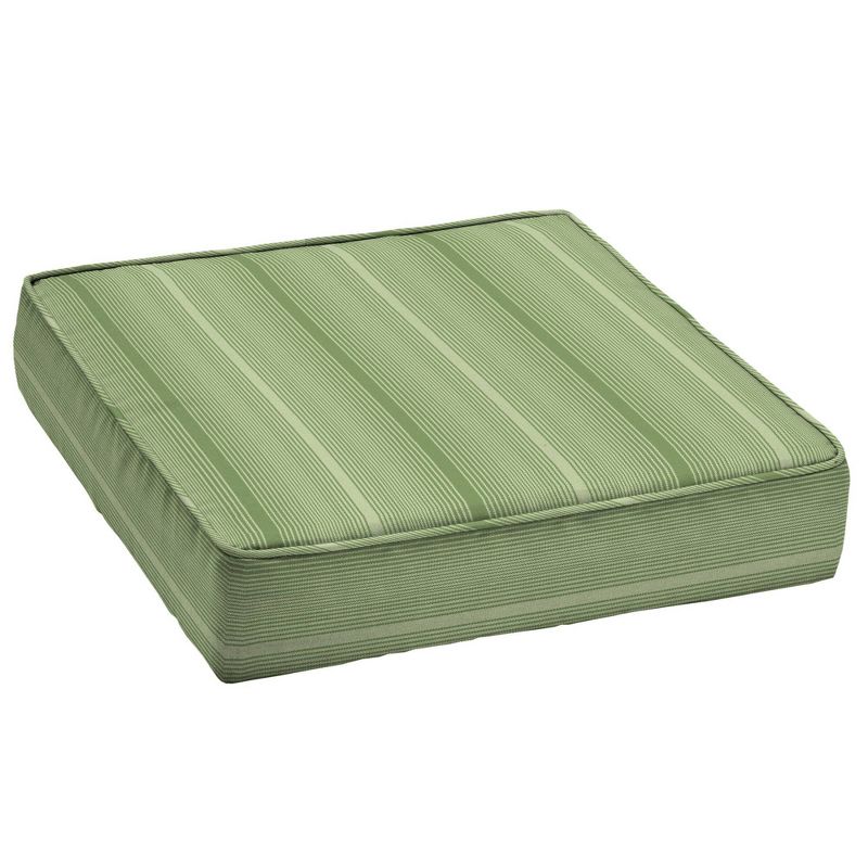 Acrylic Greenery Stripe Outdoor Deep Seat Cushion - Arden Selections