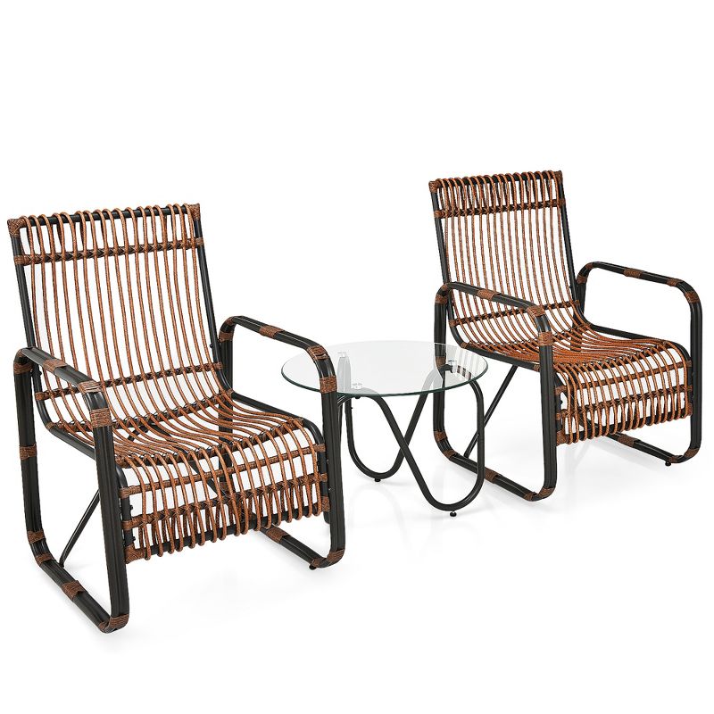 3pc Steel Bistro Set Gray - Nuu Garden