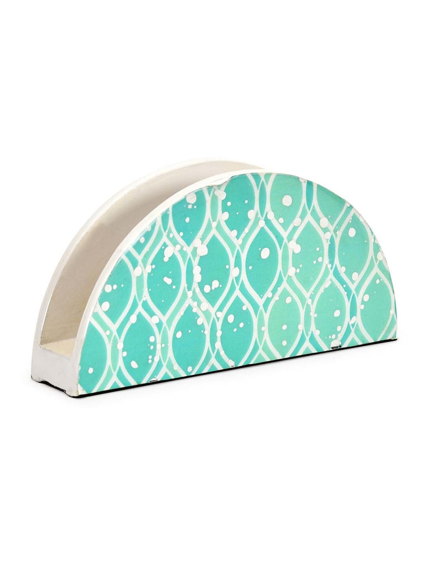 @home Nilkamal Seagreen Mdf Printed Wooden Napkin Holder