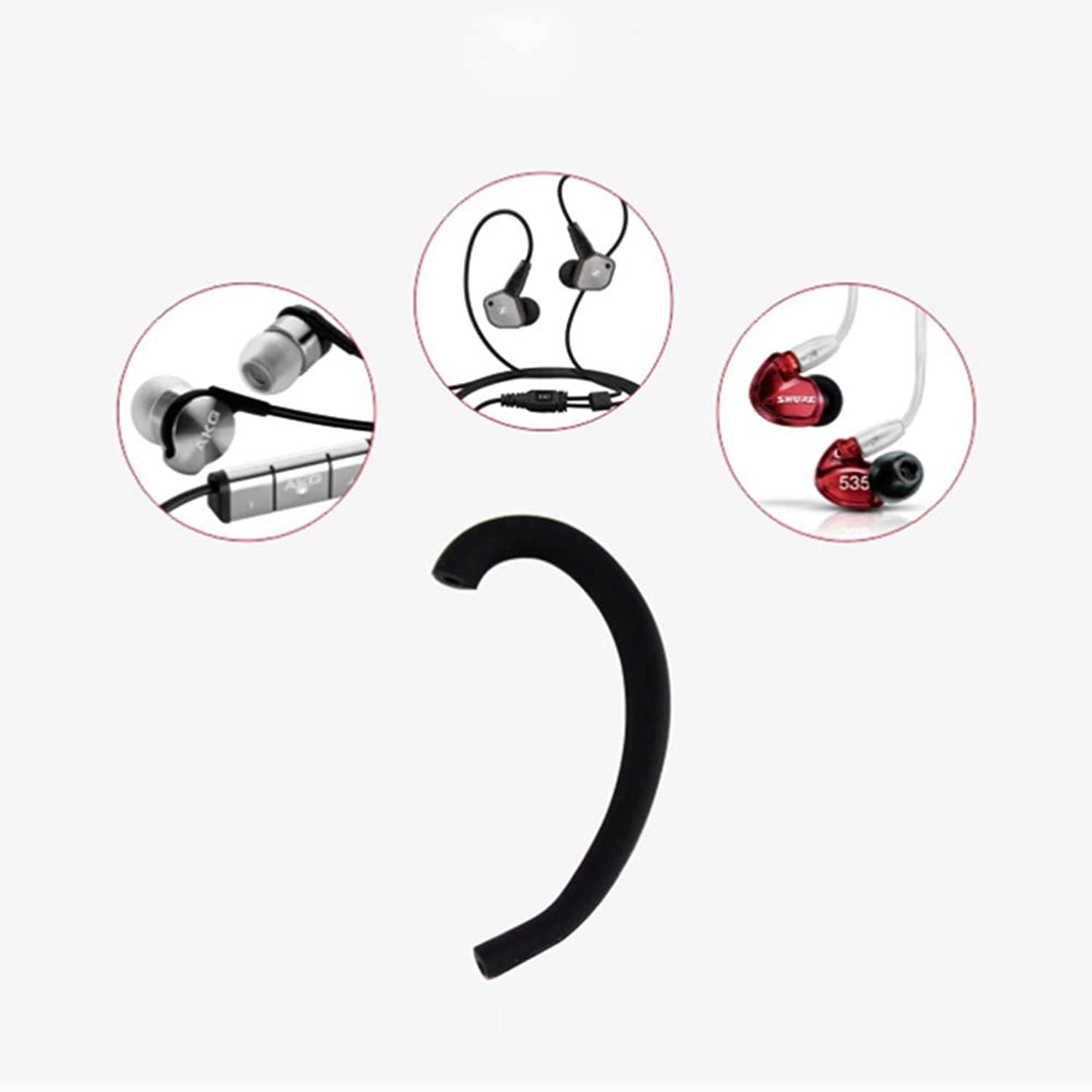EarHooks Ear Hook Compatible for IE80s, IE80, SE535, AKG3303 and All of 1.6mm to 4.0mm Wire Earphone Headset Great for Running Jogging, Cycling, Gym and Other Fitness Activities