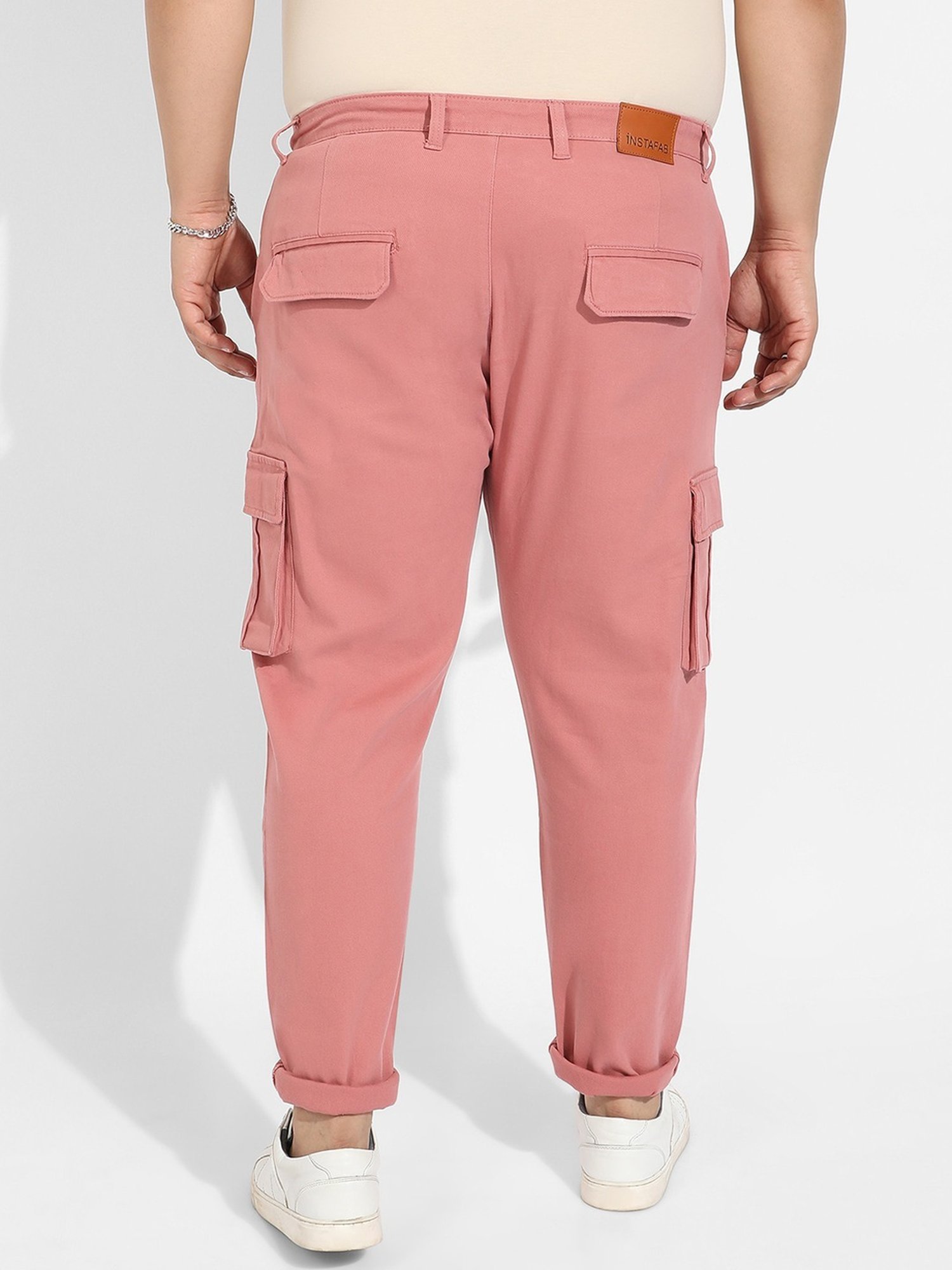 Instafab Plus Pink Regular fit Plus Size Cargos