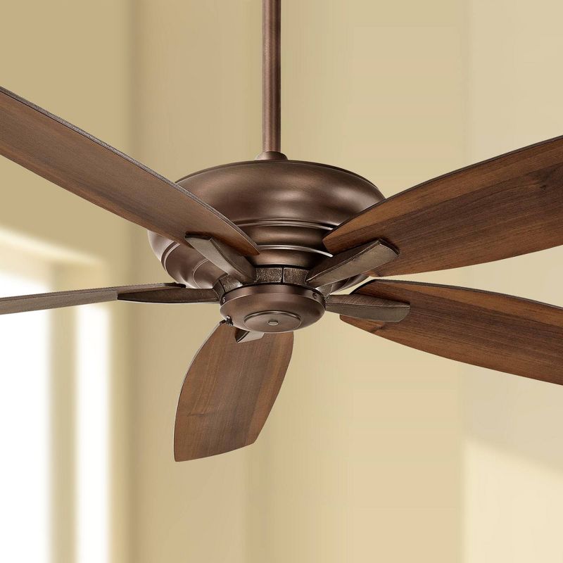 52" Casa Vieja Modern Rustic 3 Blade Ceiling Fan with Remote Brushed Nickel Natural Wood House Bedroom Living Room Home Kitchen
