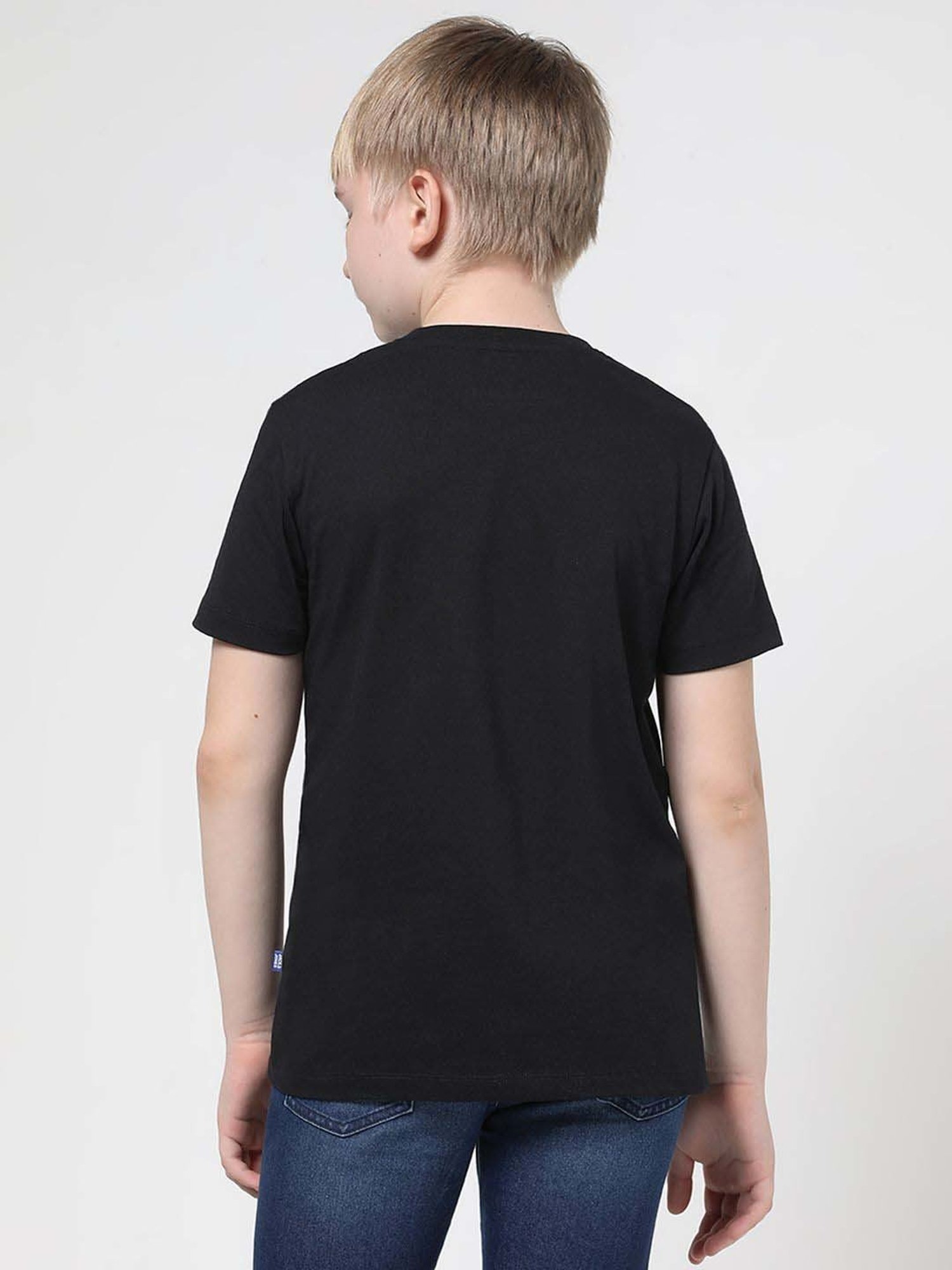Jack & Jones Junior Jet Black Cotton Applique T-Shirt