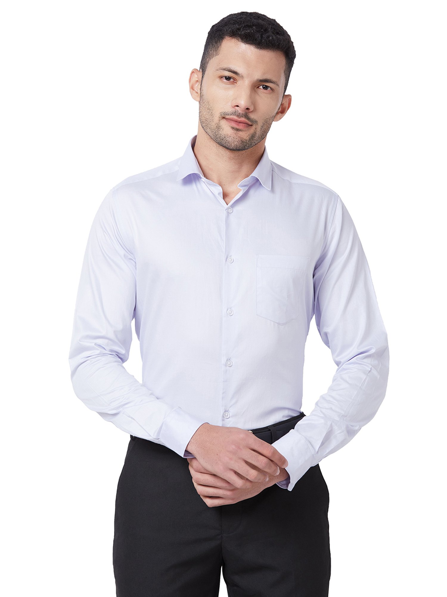 Kenneth Cole Lilac Slim Fit Cotton Shirt