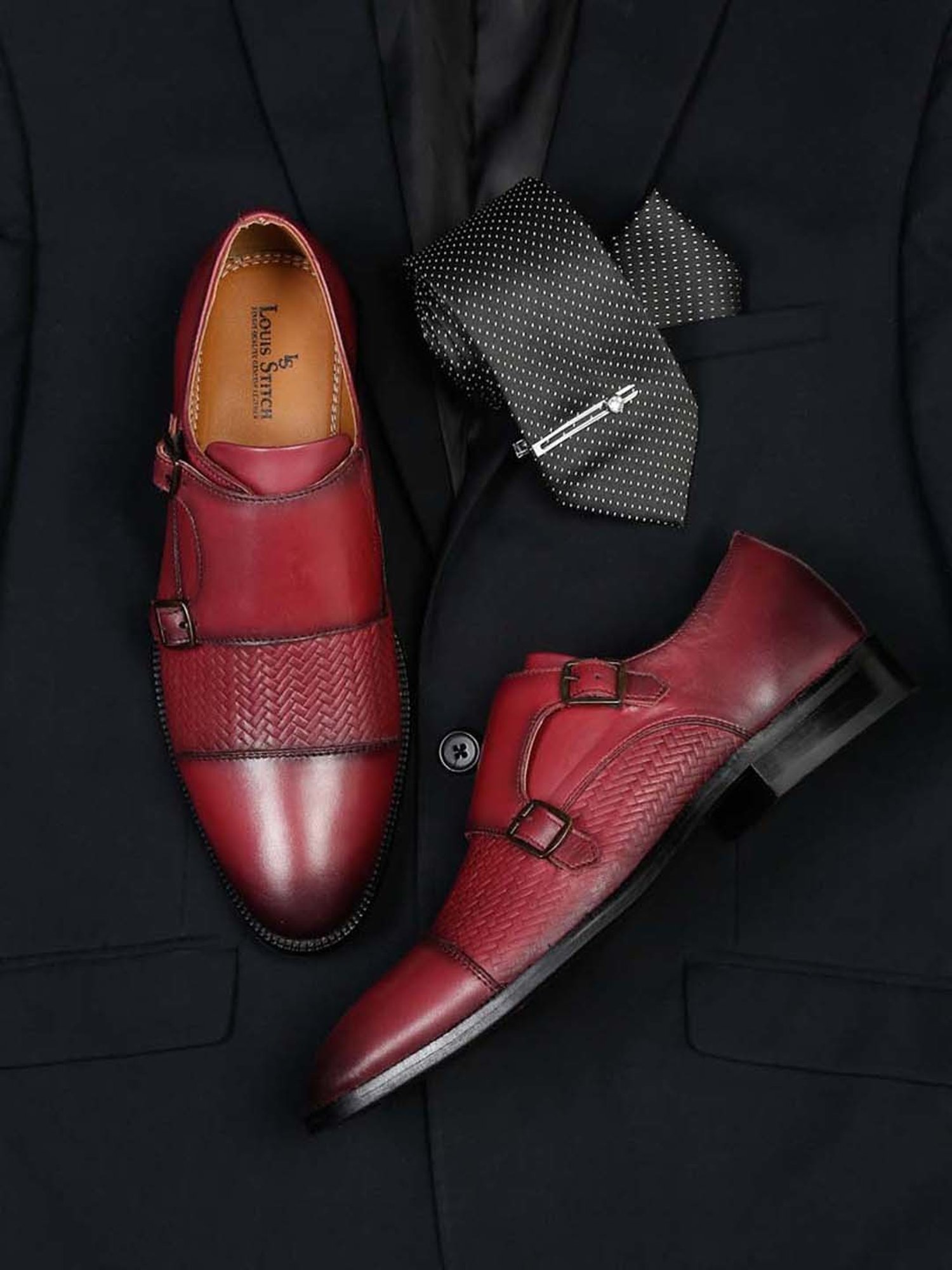 Louis Stitch Men's Russet Tan Monk Shoes