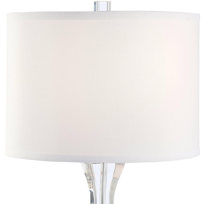 Vienna Full Spectrum Modern Table Lamp Crystal Vase White Fabric Drum Shade for Living Room Bedroom Bedside Nightstand Family