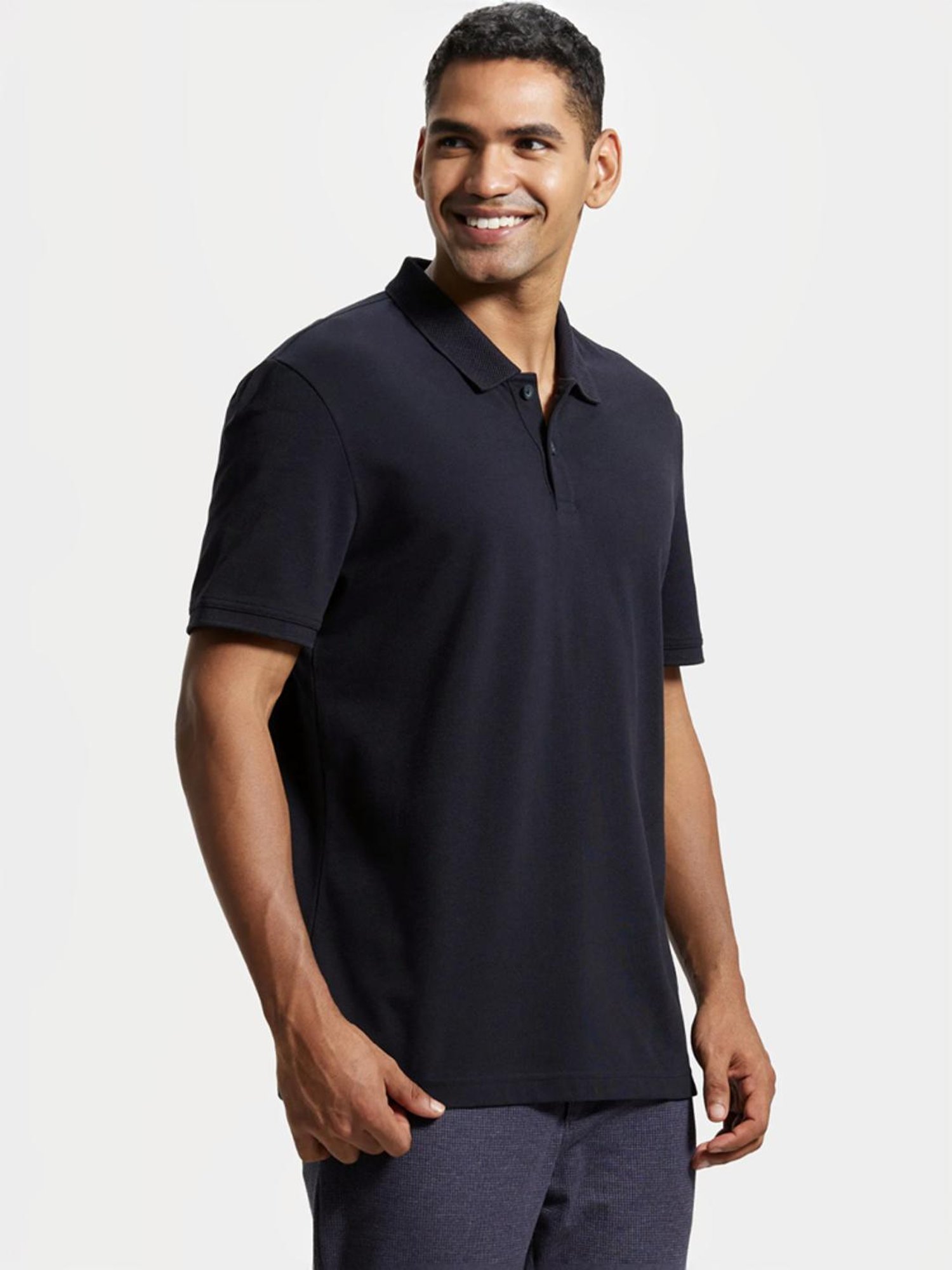 Jockey AM35 Men's Super Combed Cotton Rich Pique Fabric Solid Half Sleeve Polo T-Shirt