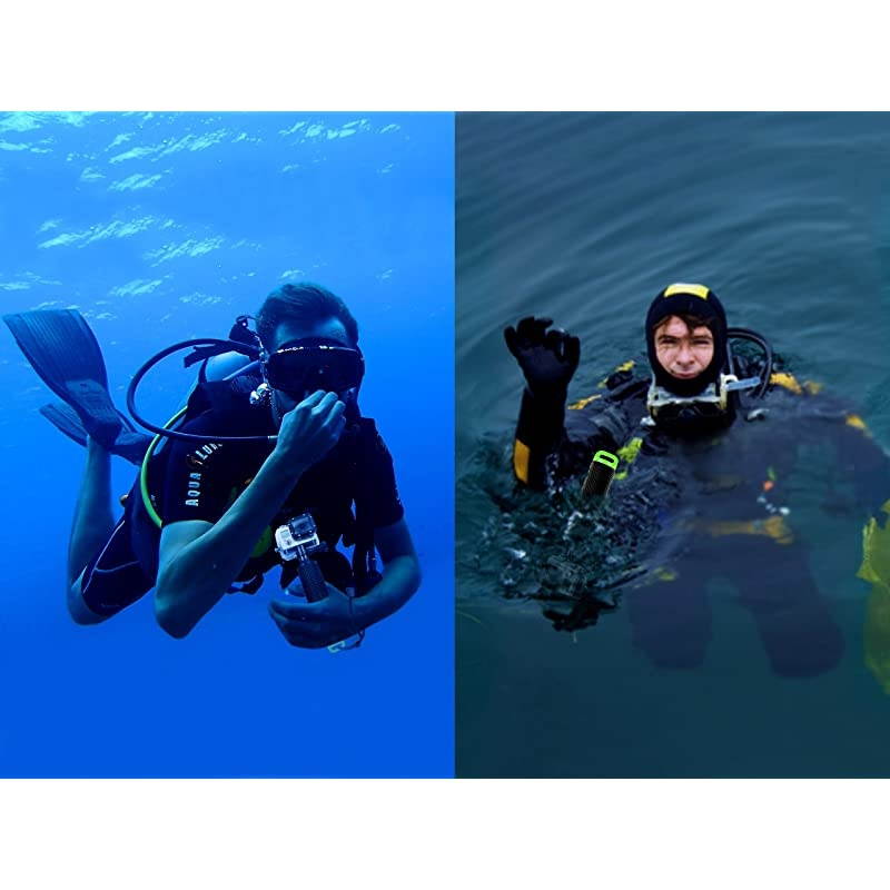 Waterproof Floating Hand Grip Compatible with GoPro Cameras Hero 9 8 7 6 5 4 3 2 1 Session Black Silver Handler Plus Free Handle Mount Accessories for Water Sport and Action Cameras Green