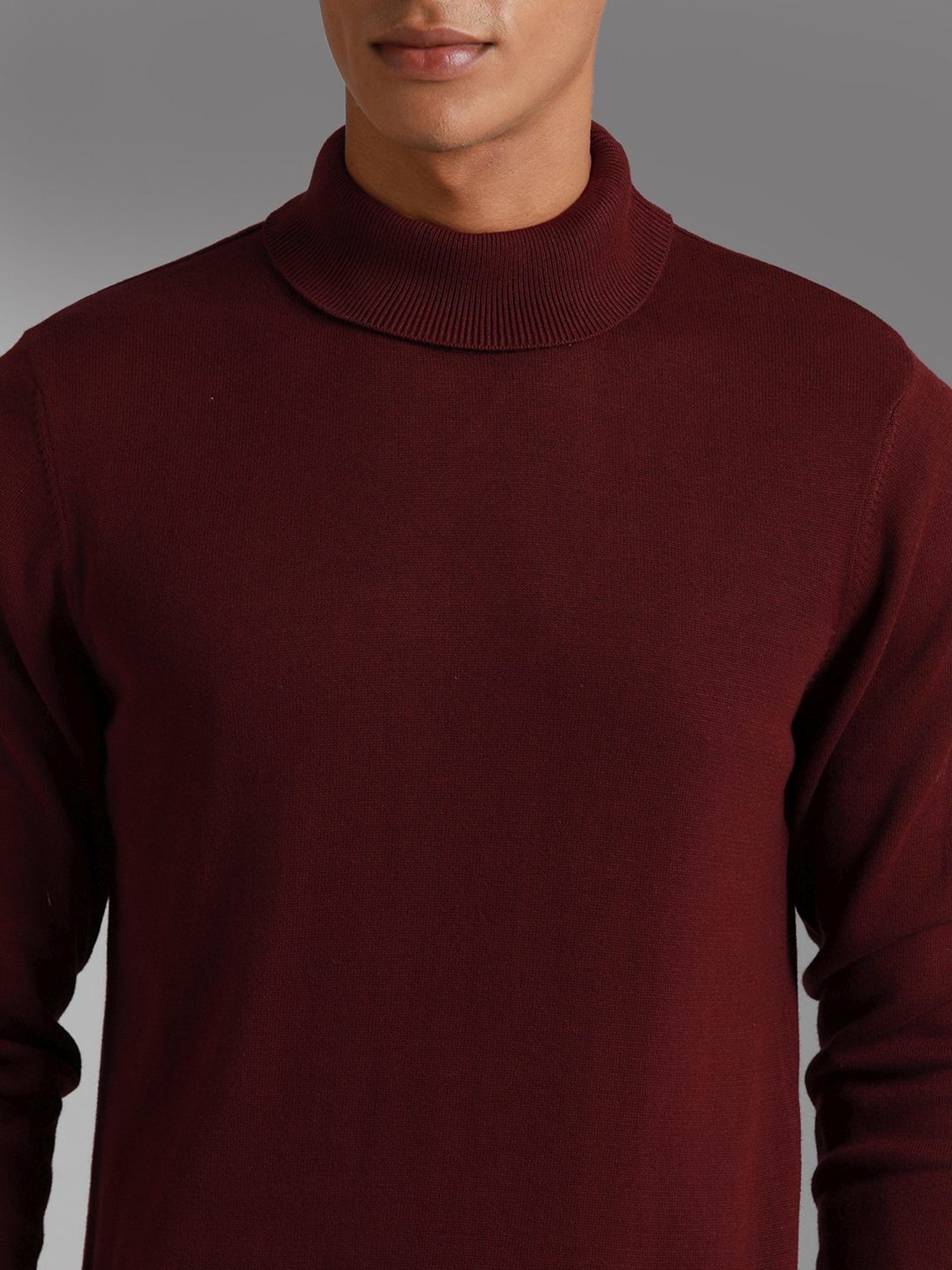 High Star Maroon Cotton Regular Fit Sweater