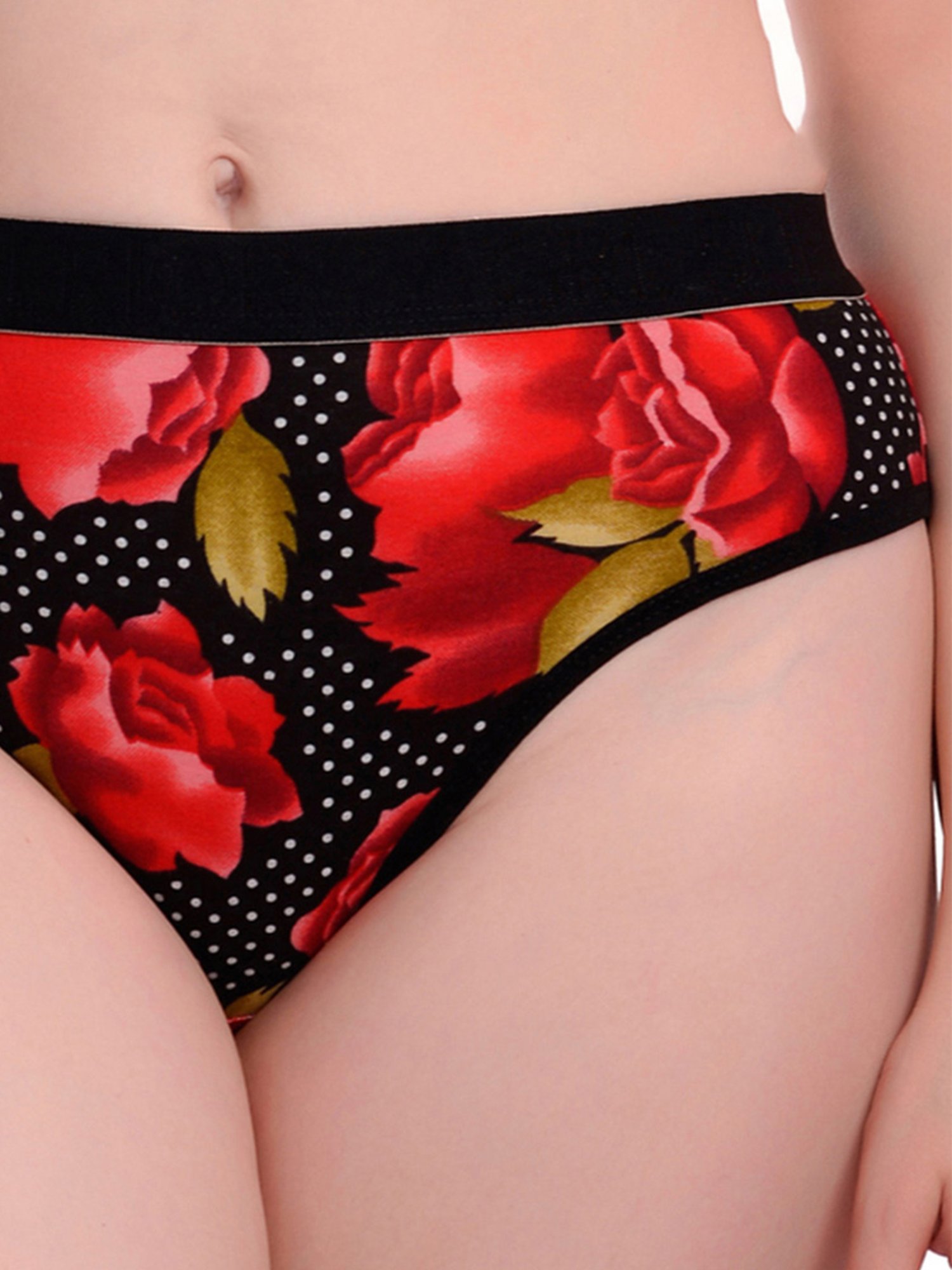 AROUSY Black Floral Print Hipster Panties - Pack Of 3