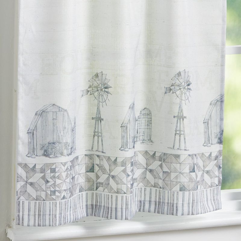 Kate Aurora Holiday Living Classic Poinsettia Complete 3 Piece Christmas Kitchen Curtain Tier & Valance Set - 58 in. W x 36 in. L