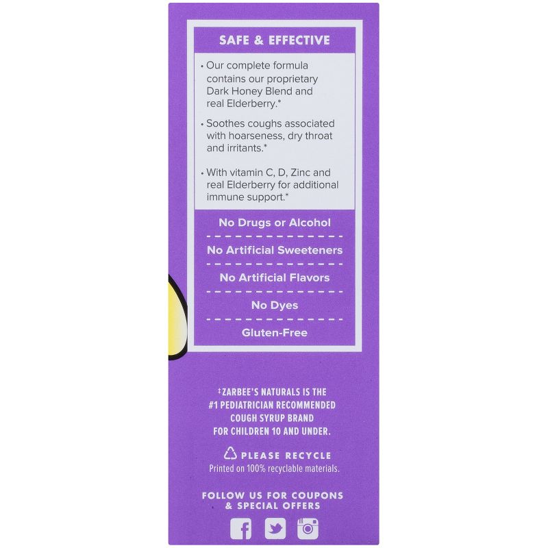 Zarbee's Naturals Children's Cough Syrup & Immune Support Liquid - Natural Berry - 4 fl oz