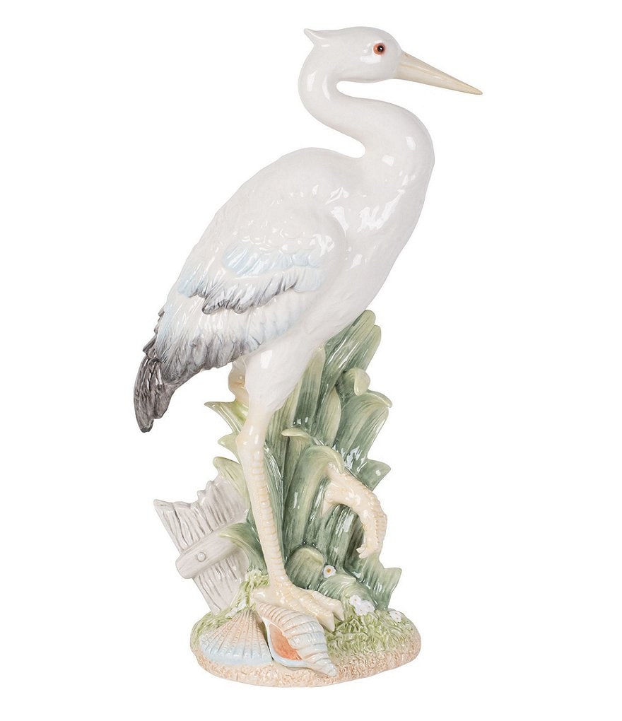 Fitz and Floyd Newport Home Tall Egret Facing Forward Figurine