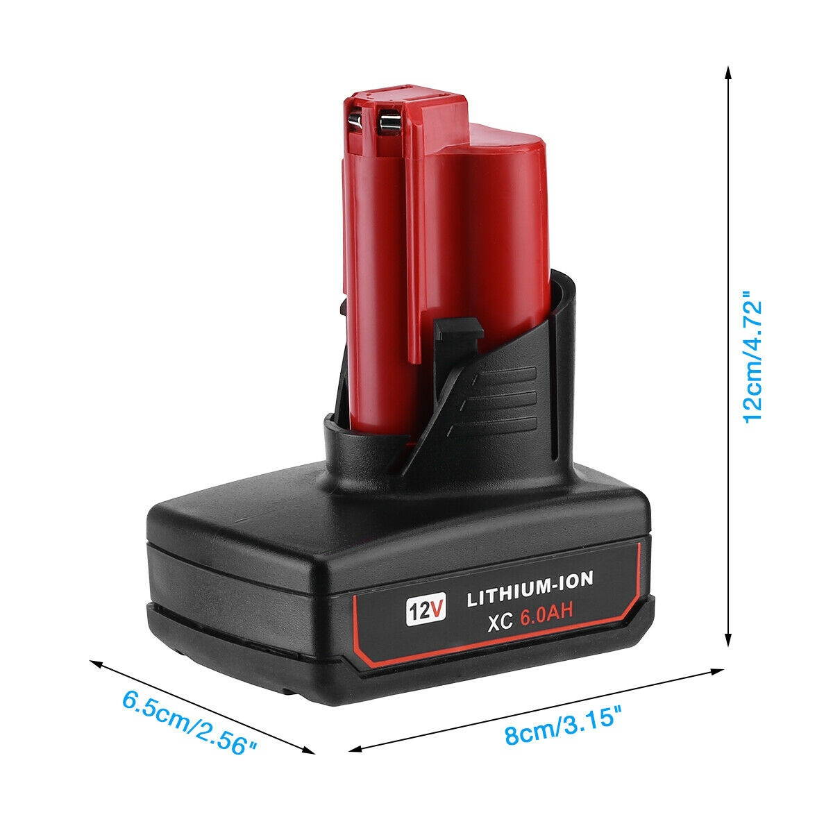 12V 3.0-6.0Ah Lithium Ion Battery / Charger For Milwaukee 48-11-2401 48-11-2460