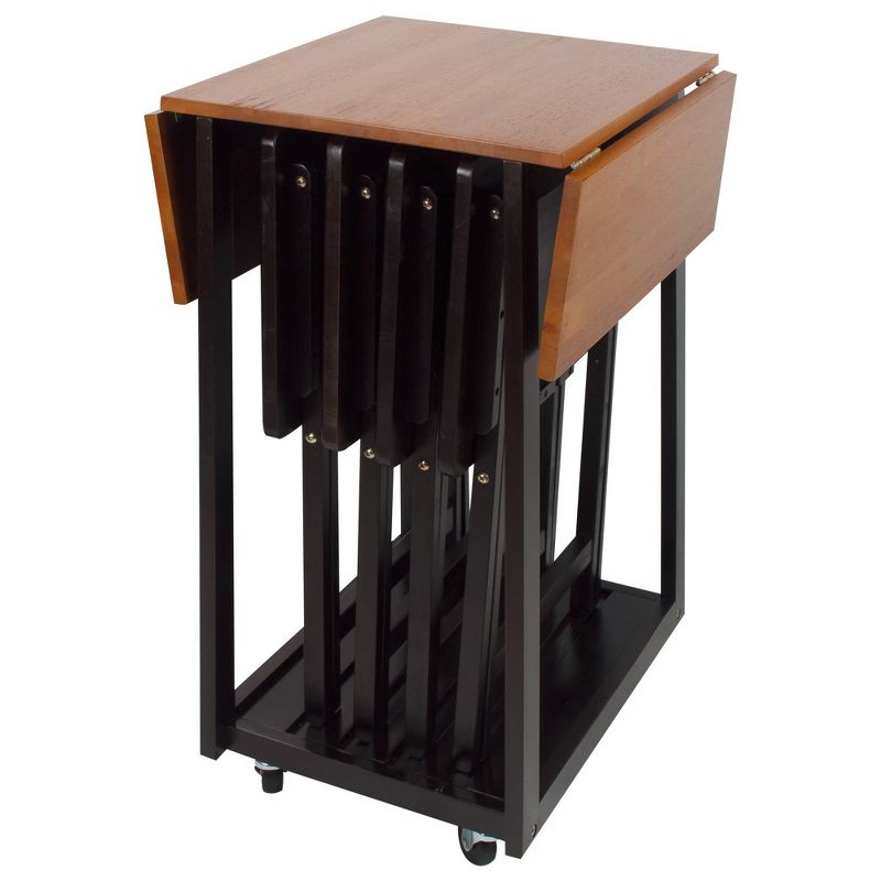 4pc TV Tray Set with Drop Leaf Table - Flora Home