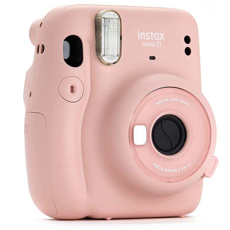 Instax Mini 11 Instant Camera Blush Pink 16654774 + Instax Mini Twin Pack Instant Film 16437396 + Single Pack Rainbow Film + Case + Travel Stickers