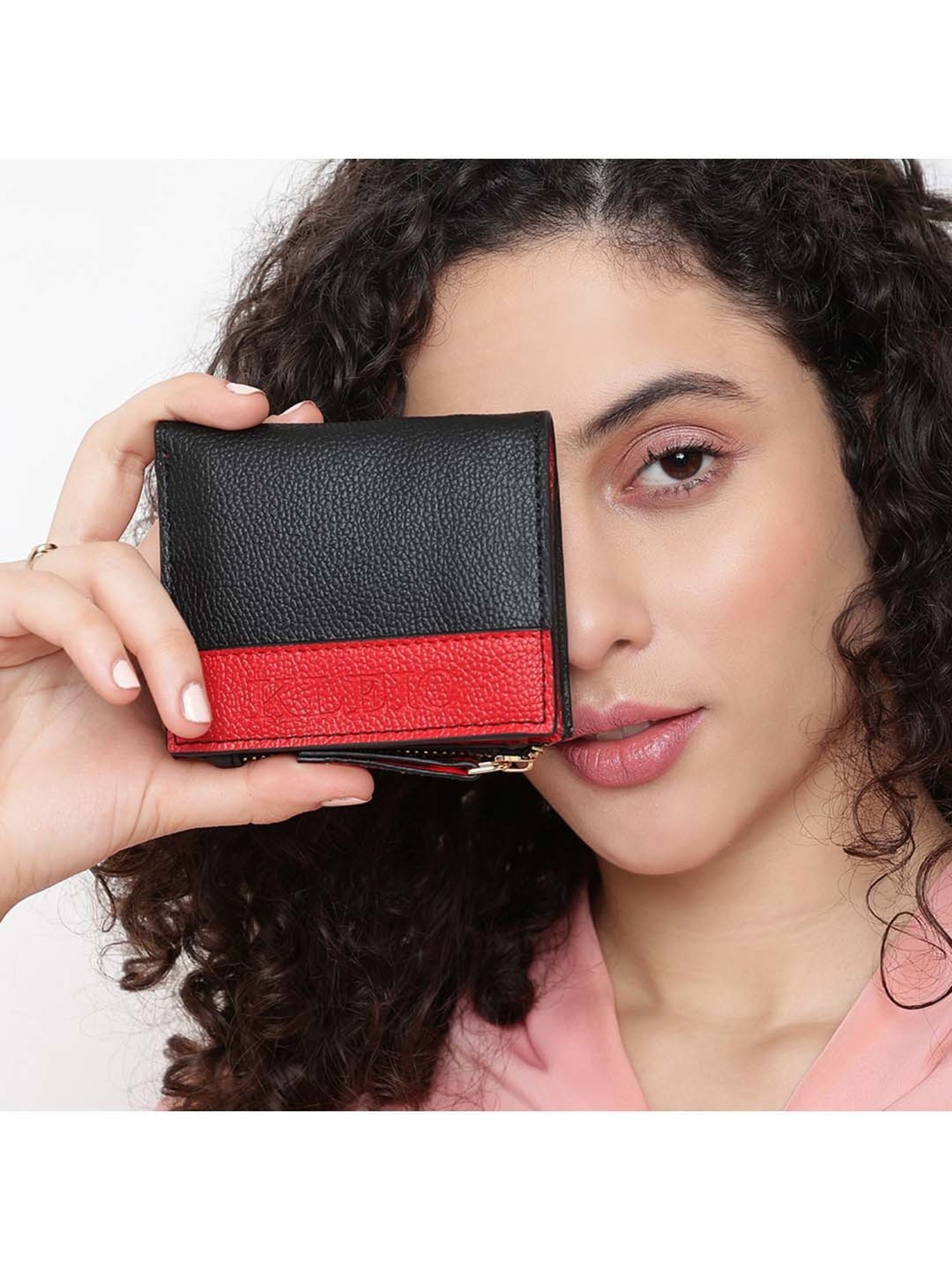 KLEIO Black Solid Bi-Fold Wallet for Women