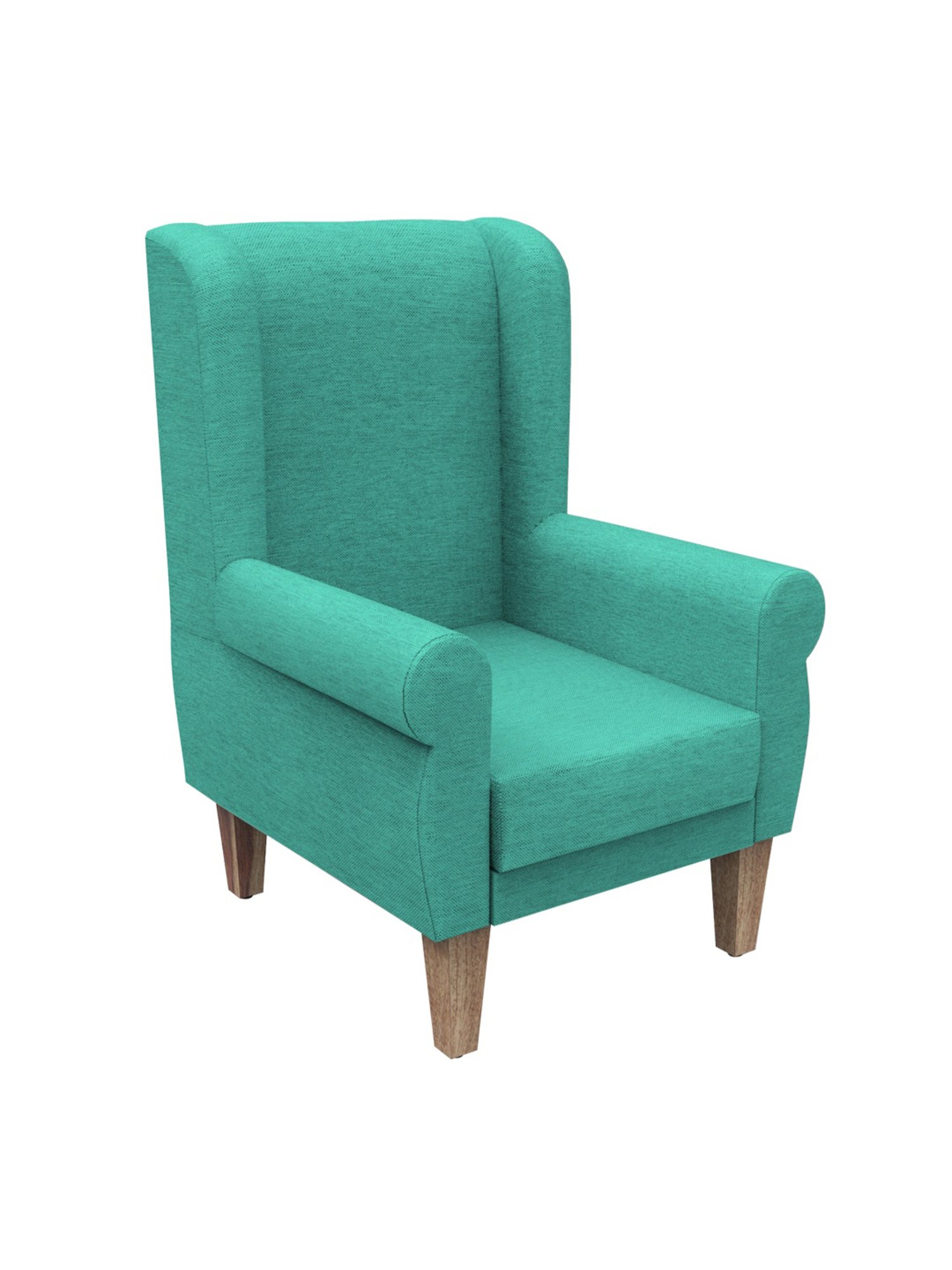 Chumbak Maldivian Solid Green Sheesham Wood Begum Wing Chair