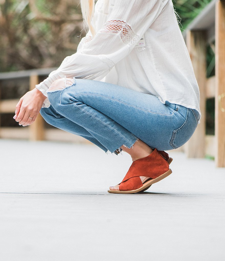 Born Iwa Criss Cross Banded Suede Sandals