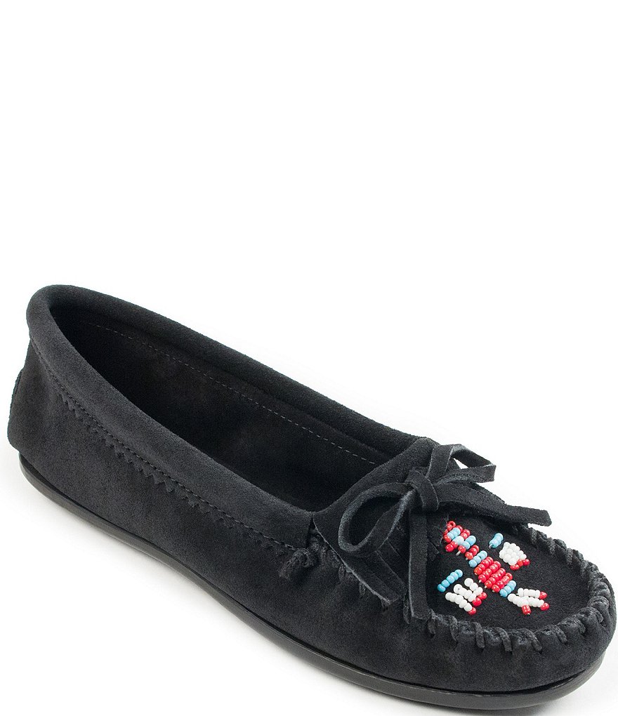 Minnetonka Thunderbird II Beaded Suede Moccasins