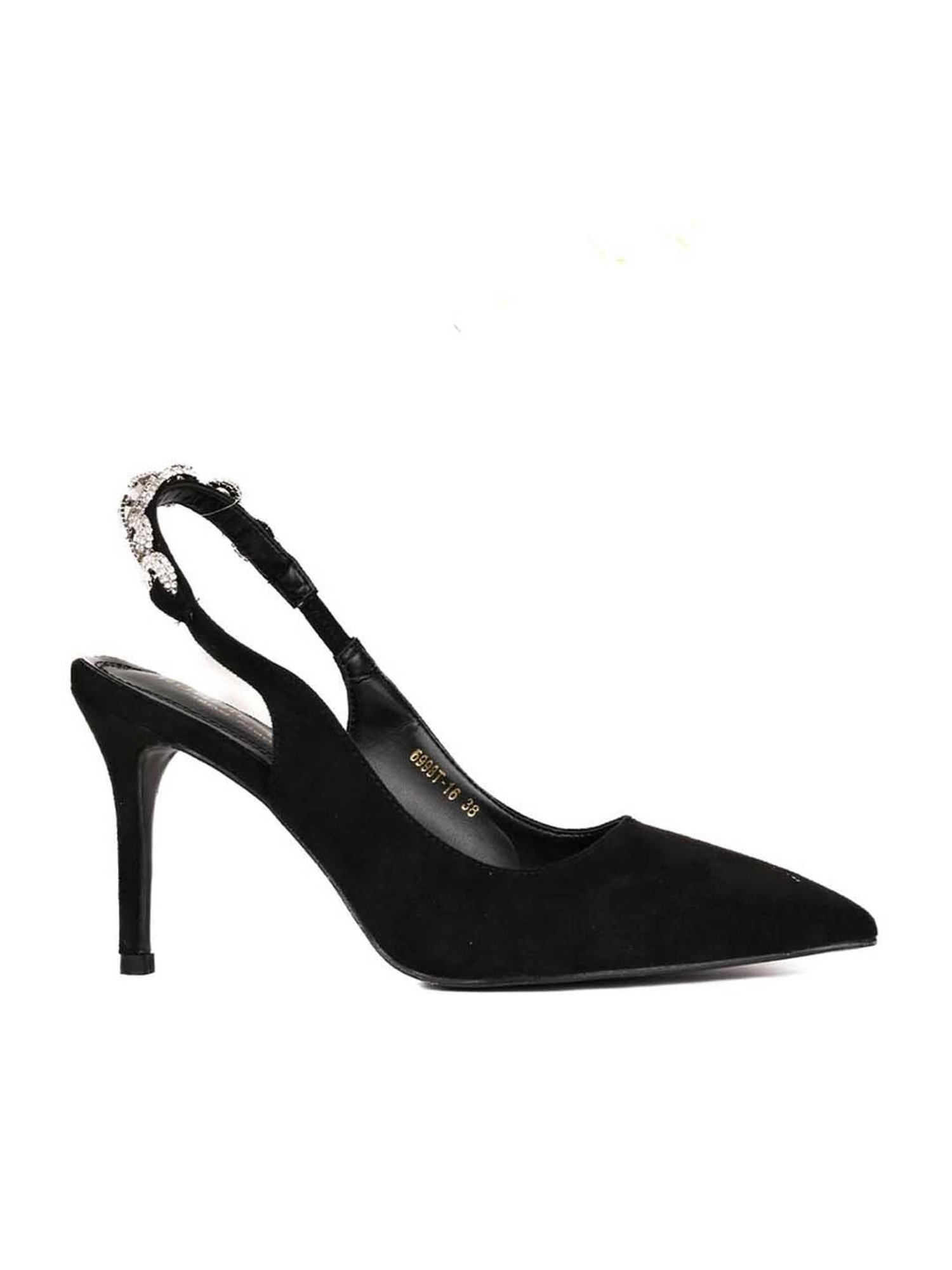 Ronnie Grey Women's Black Sling Back Stilettos