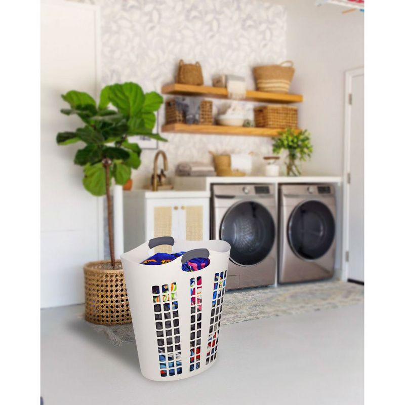 Household Essentials Round Brushed Stainless Hamper Wood Lid