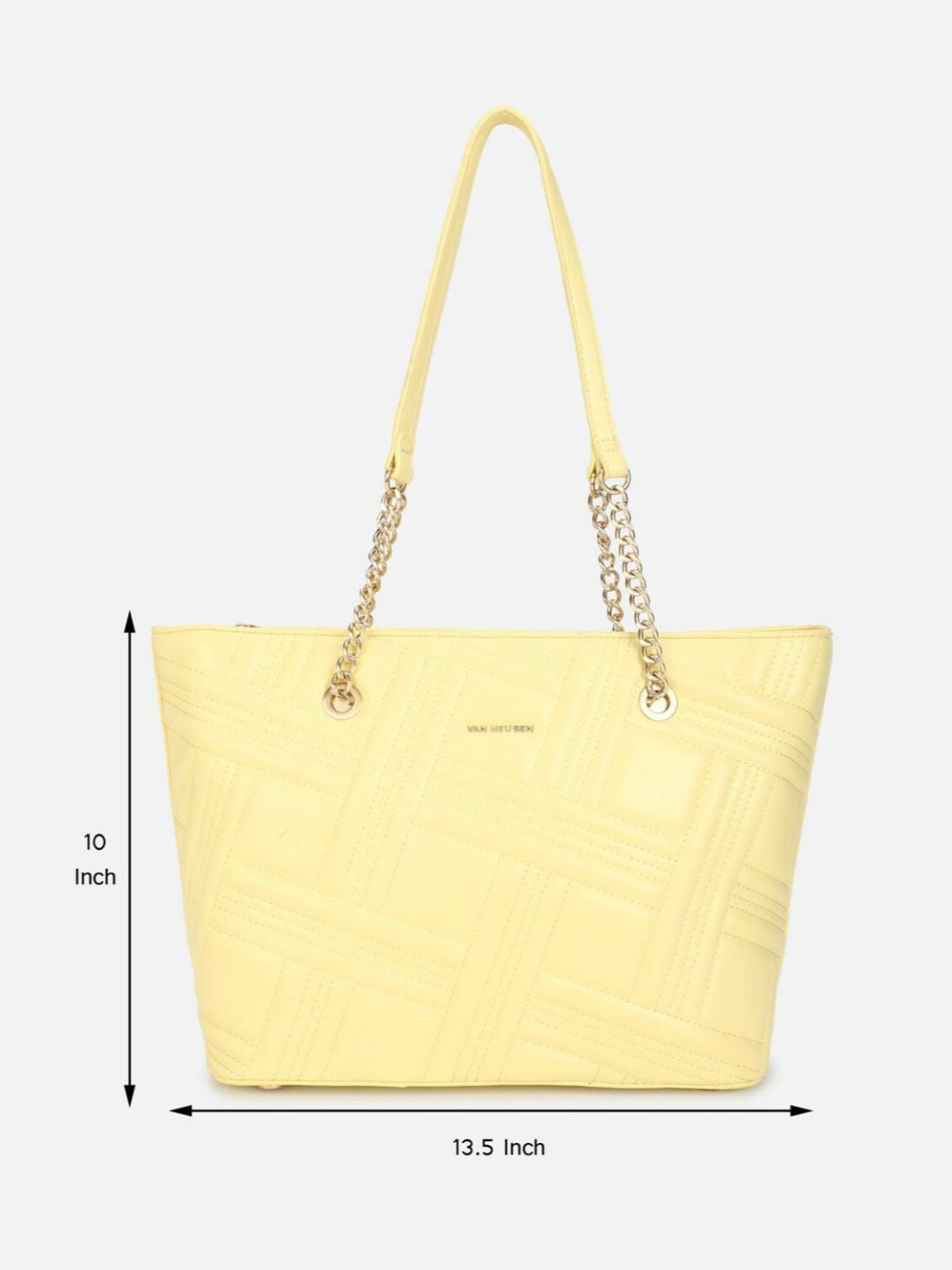 Van Heusen Yellow Quilted Tote Bag