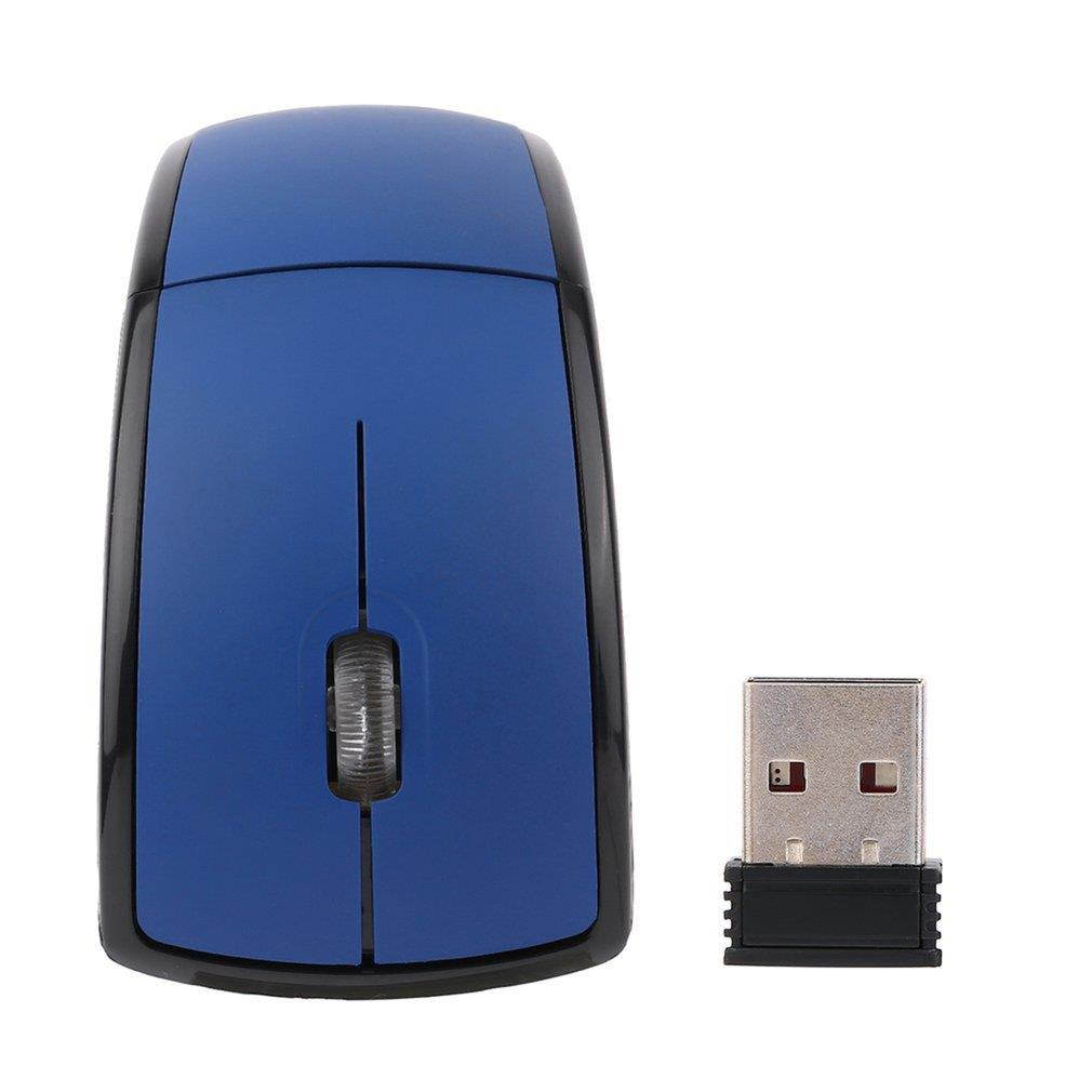 2.4G Wireless Foldable Folding Optical Mouse Mice USB Receiver for PC Laptop