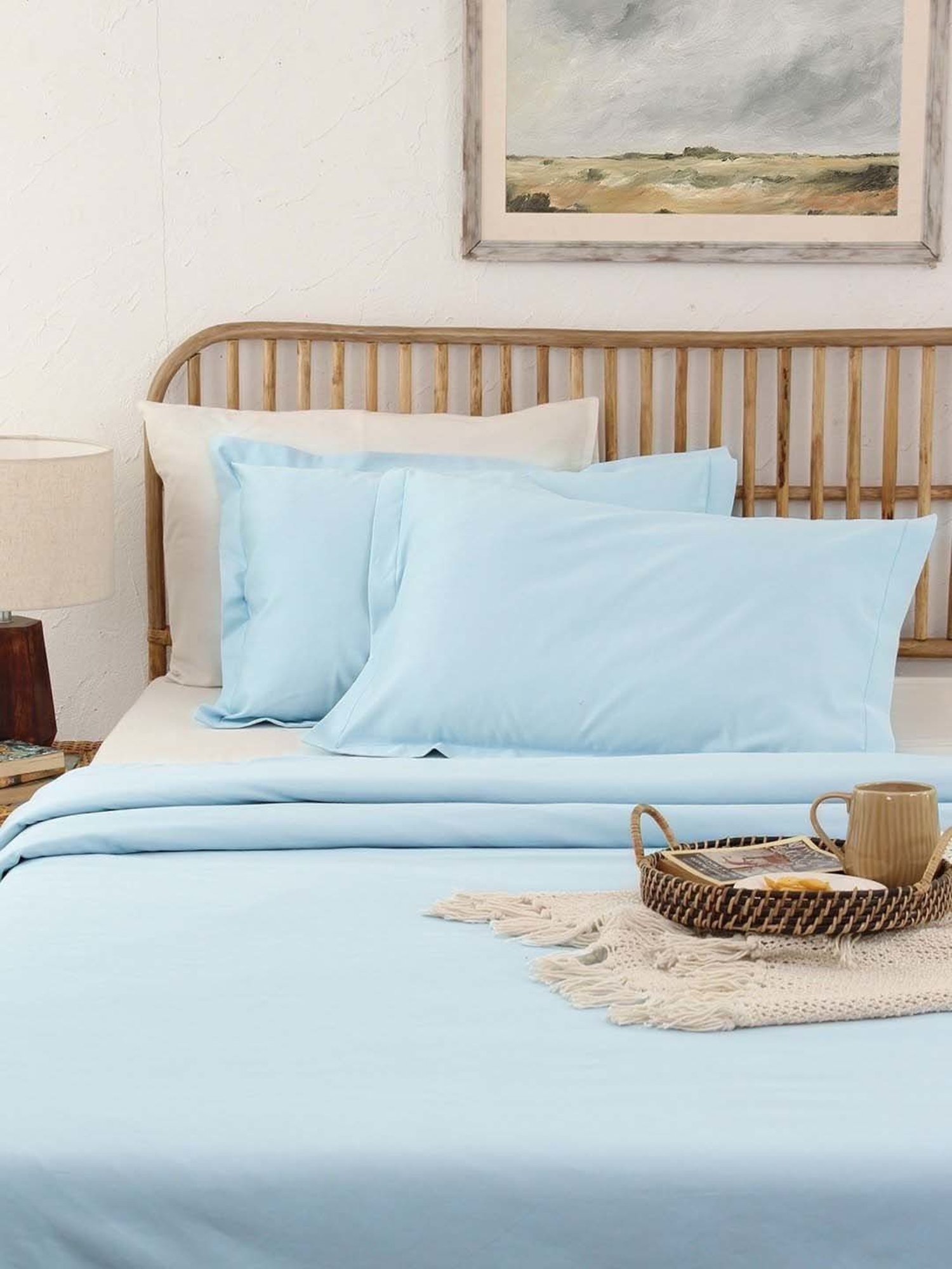 House This Juniper Blue Cotton 600 TC Double Duvet Cover