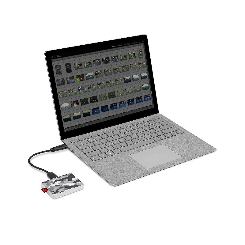 Seagate One Touch SSD 500GB External Solid State Drive Portable USB 3.0 Camo Gray & White (STJE500404)