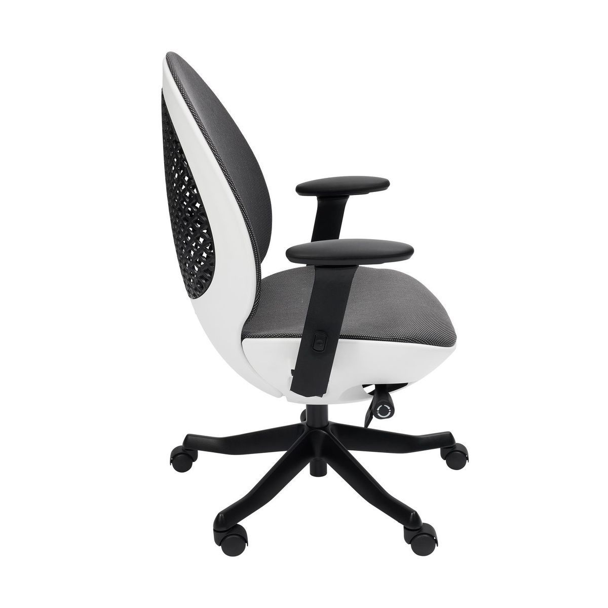 Techni Mobili Deco LUX Executive Office Chair with Aluminum Base and Non-Marking Caster Wheels, Mesh Task Chair with 3D Padded Armrests, White