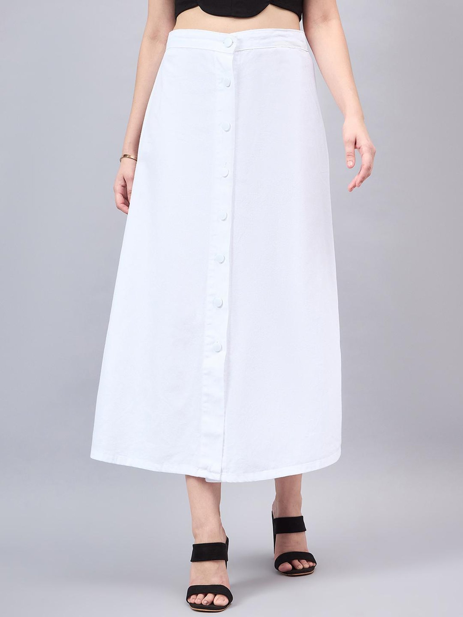 Style Quotient White Cotton Skirt