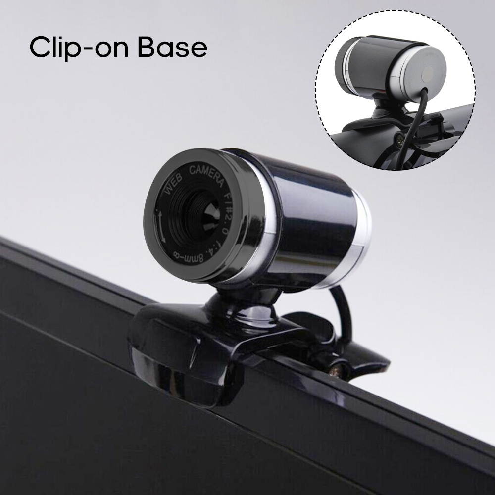 USB Webcam High-definition Web Camera with Clip-on Base Built-in Microphone USB2.0 Web Cam for Computer PC Laptop
