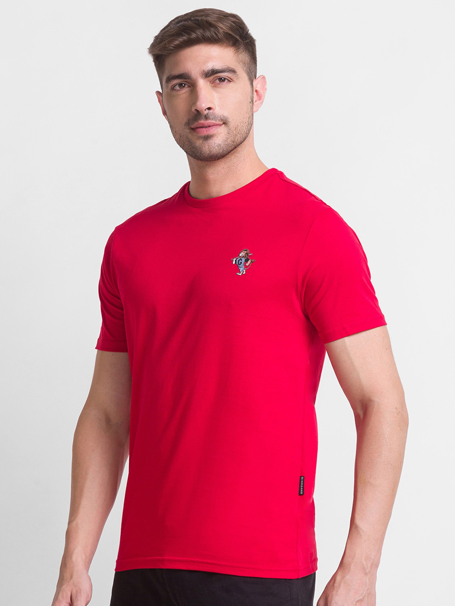 Giordano Red Slim Fit Crew T-Shirt