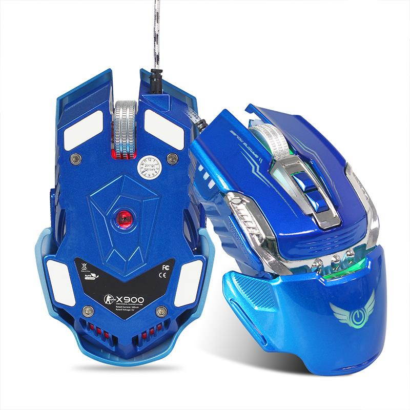 X900 macro definition esports mouse wired gaming mouse 4 files adjustable DPI white red blue black four colors color - white
