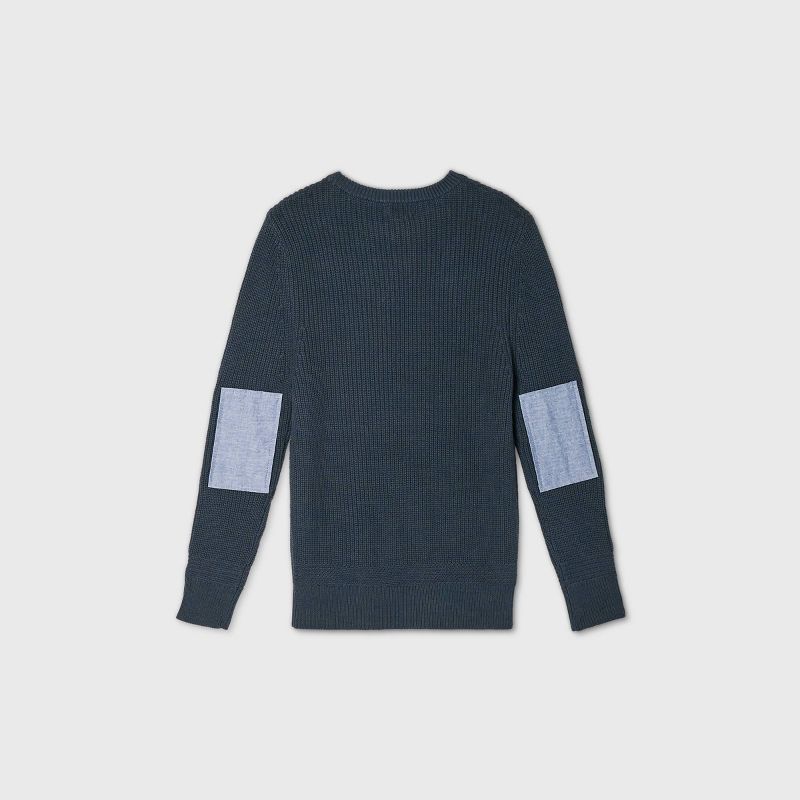 Boys' Holiday Striped Crew Neck Sweater - Cat & Jack™ Navy/Blue L