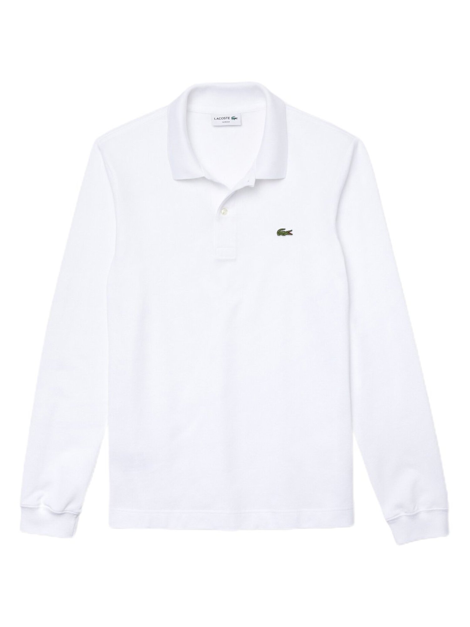 Lacoste White Cotton Slim Fit Polo T-Shirt