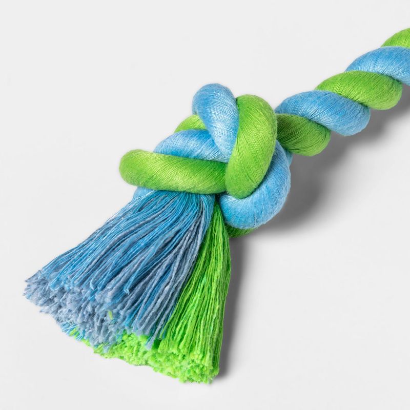 Color Twisted Rope Dog Toy - Blue/Green - Boots & Barkley™