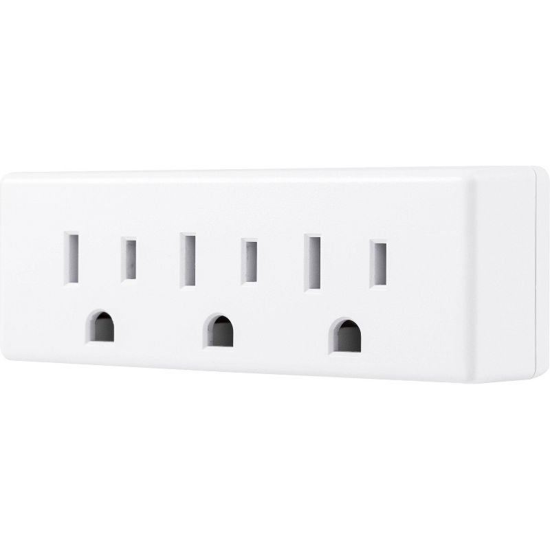 General Electric 3 Outlet Grounded Tap White
