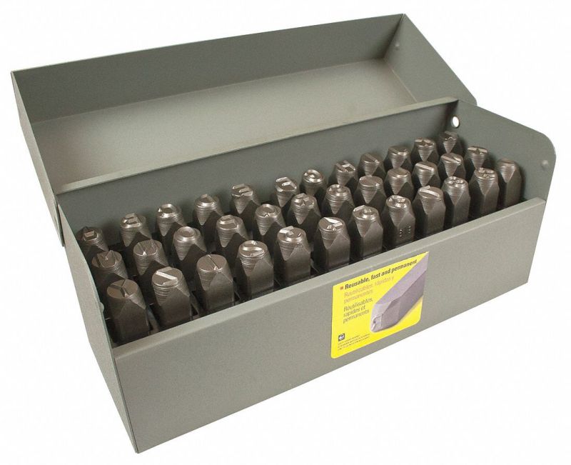 C.h. Hanson Letter and Number Set, 3/8", Steel  Steel  20627