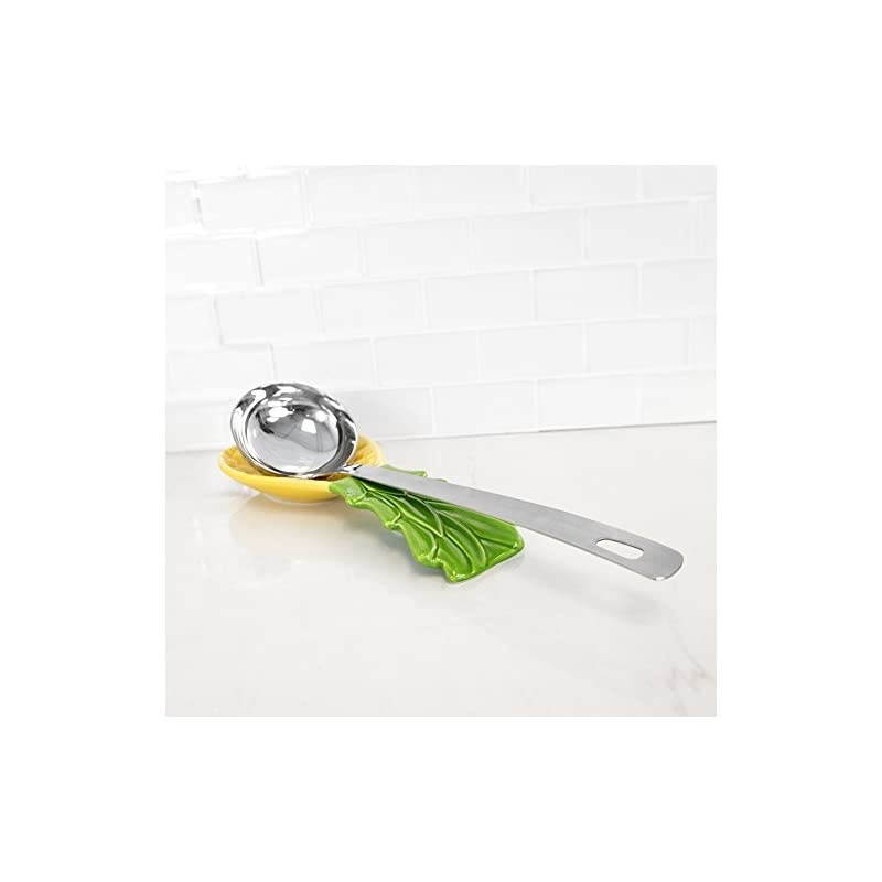 Tropical Owl Ceramic Spoon Rest, BBQ, Baking, Kitchen Cooking, Desserts, Blue