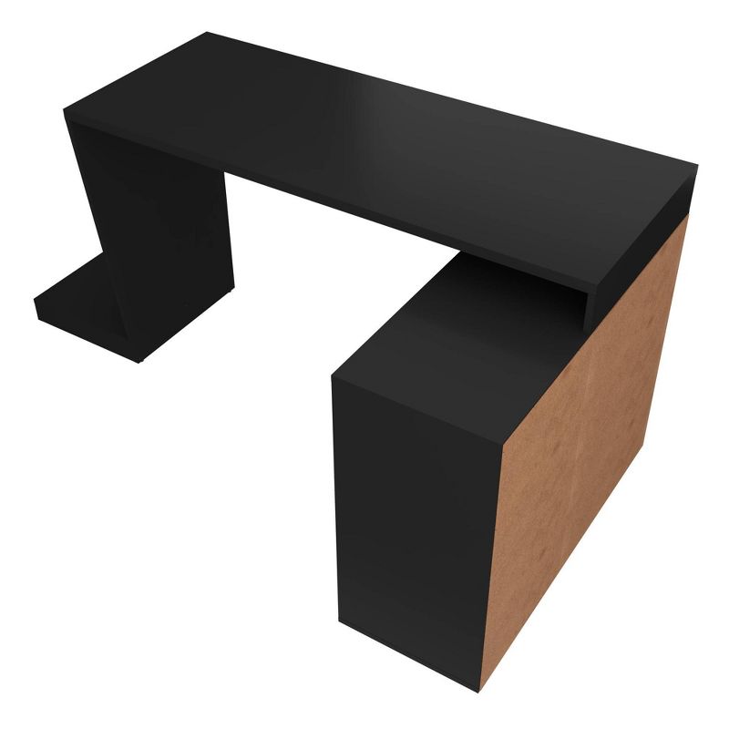 Randalls Gamer Desk 3.0 with 4 Shelves Black - Manhattan Comfort